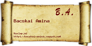 Bacskai Amina névjegykártya